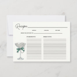 Pearl and Bow Brautparty Recipe Card