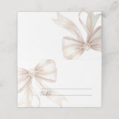 Pearl and Bow Wedding  Platzkarte (Außenseite Aufgefaltet)