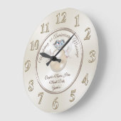 Pearl and Diamond Ring 60-jährige Jubiläumsuhr Große Wanduhr (Winkel)