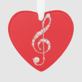Pearl and Diamond Treble Clef Weihnachtsschmuck Ornament (Vorderseite)
