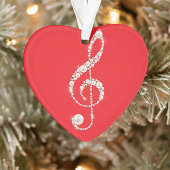 Pearl and Diamond Treble Clef Weihnachtsschmuck Ornament