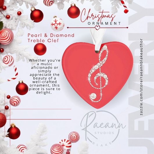 Pearl and Diamond Treble Clef Weihnachtsschmuck Ornament