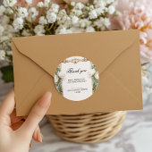 Pearl and Floral Prosecco Brautparty Vielen Dank Runder Aufkleber