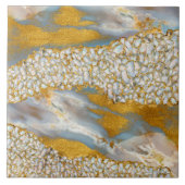 Pearl and Gold Cluster on Marble Fliese (Vorderseite)