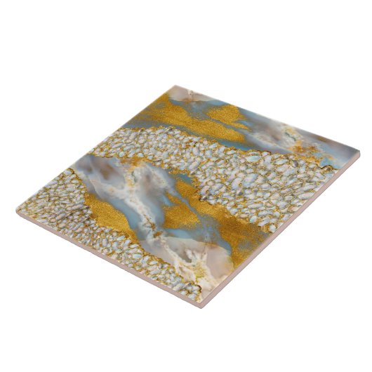 Pearl and Gold Cluster on Marble Fliese (Seite)