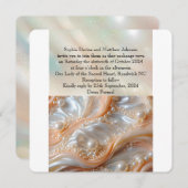 Pearl and Muschel Elegante Klassische Hochzeit Ein Einladung (Vorne/Hinten)