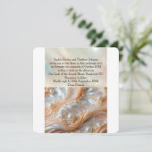 Pearl and Muschel Elegante Klassische Hochzeit Ein Einladung (Stehend Vorderseite)