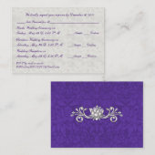 Pearl and Silver Mini RSVP Card Begleitkarte (Vorne/Hinten)