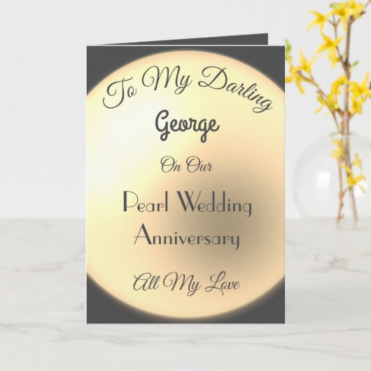 Pearl Anniversary Husband Gruß Karte (Gelbe Blume)