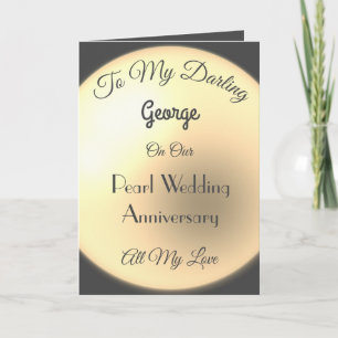 Pearl Anniversary Husband Gruß Karte