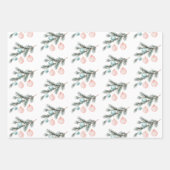 Pearl Aqua Rosa Christbaum Zweigstelle Ornamente Geschenkpapier Set (Vorderseite 3)