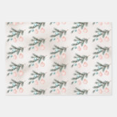 Pearl Aqua Rosa Christbaum Zweigstelle Ornamente Geschenkpapier Set (Vorderseite)