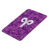 Pearl Aries Zodiac Sign auf Pink Digital Camouflag Magnet (Linke Seite)