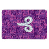 Pearl Aries Zodiac Sign auf Pink Digital Camouflag Magnet (Horizontal)