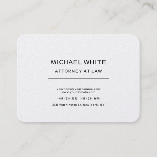 Pearl Attorney at Law Minimalistisch Beruflich Visitenkarte (Vorderseite)