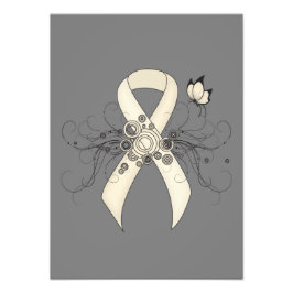Pearl Awareness Ribbon Butterfly Fotodruck