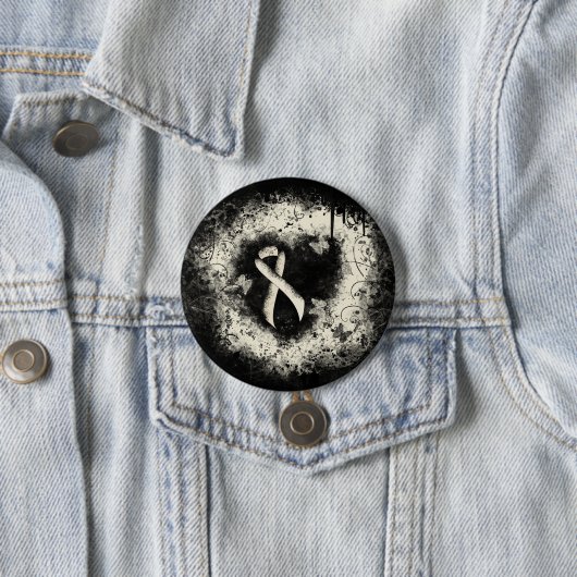 Pearl Awareness Ribbon Grunge Herz Button (Beispiel)