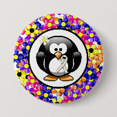 Pearl Awareness Ribbon Penguin Button (Vorderseite)