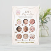Pearl Baby Shower Game - Editable Name, 5x7 Einladung (Stehend Vorderseite)