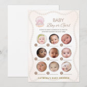 Pearl Baby Shower Game - Editable Name, 5x7 Einladung (Vorne/Hinten)