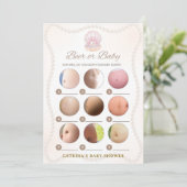 Pearl Baby Shower Game - Editable Name, 5x7 Einladung (Stehend Vorderseite)