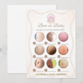 Pearl Baby Shower Game - Editable Name, 5x7 Einladung (Vorne/Hinten)