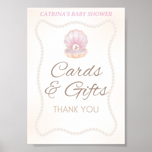 Pearl Baby Shower Game Sign Poster (Vorne)