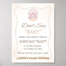 Pearl Baby Shower Game Sign Poster