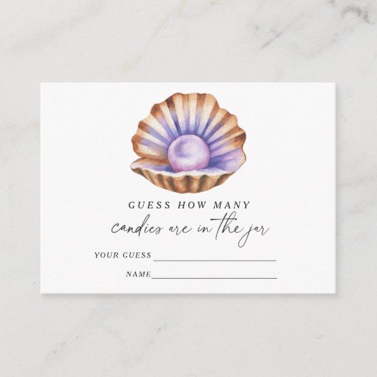 Pearl baby shower Guess how many candies Begleitkarte (Vorderseite)