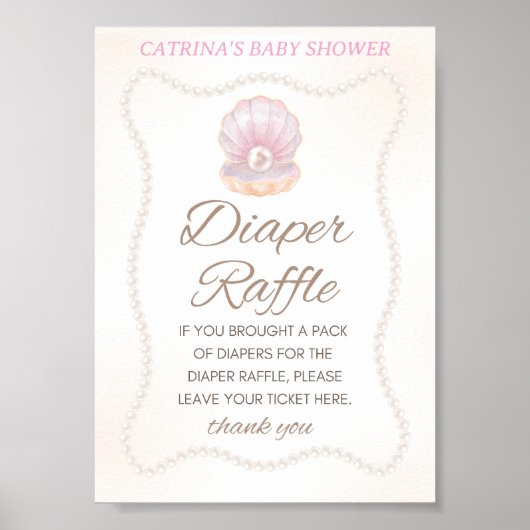 Pearl Baby Shower Spiel Schild (Vorne)