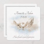 Pearl bei Seashell Wedding Einladung (Vorne/Hinten)