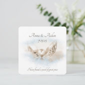 Pearl bei Seashell Wedding Einladung (Stehend Vorderseite)