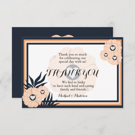 Pearl Black Watusi Tacao Floral Danke Hochzeit (Vorne/Hinten)