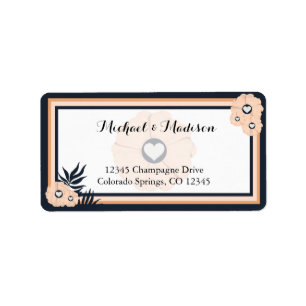 Pearl Black Watusi Wedding Return Address Label Adressaufkleber