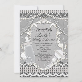 Pearl Bling Baby Shower Einladungen