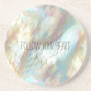 Pearl Blue Snake Skin Animal Print Getränkeuntersetzer