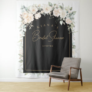 Pearl Blush Bloral Brautparty Hintergrund ID989 Wandteppich