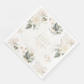 Pearl Blush Bloral Elegance Border Wedding ID989 Serviette (Ecke)