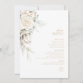 Pearl Blush Bloral Elegance Wedding Menu ID989 (Vorderseite)