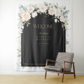 Pearl Blush Bloral Wedding Welcome Backdrop ID989 Wandteppich (Beispiel)