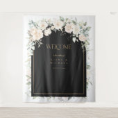 Pearl Blush Bloral Wedding Welcome Backdrop ID989 Wandteppich (Vorderseite)