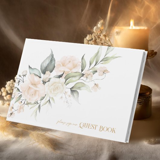 Pearl Blush Elegance Floral Wedding ID989 Gästebuch