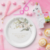 Pearl Blush Floral Elegance Motif Wedding ID989 Pappteller (Party)