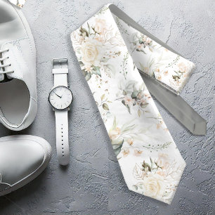 Pearl Blush Floral Elegance Muster Sage ID989 Krawatte