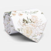 Pearl Blush Floral Elegance Muster Sage ID989 Krawatte (Gerollt)