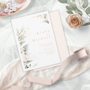 Pearl Blush Floral Wedding V1 ID989 Einladung