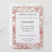 Pearl Blush Pink Rose Bloral Geburtstag Einladung (Vorderseite)