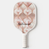 Pearl Blush Pink Rose Gold Abstrakt Pickleball Schläger (Vorderseite)