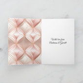 Pearl Blush Pink Rose Gold Abstrakte Hochzeit Karte (Innenseite)