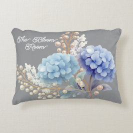 Pearl Blush Powder Blue Hydrangea Wasserfarbe Dekokissen
